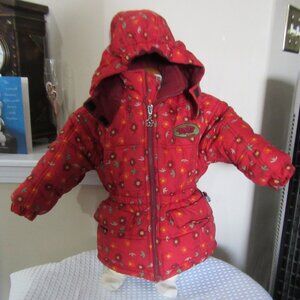 Toddlers Size 2 Winter Coat Black Ball